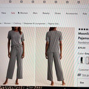 Nordstrom Grey Moonlight Pajama Set